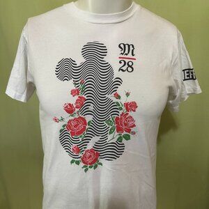 Neff Disney Mickey Mouse Roses Men's White T Shirt Medium